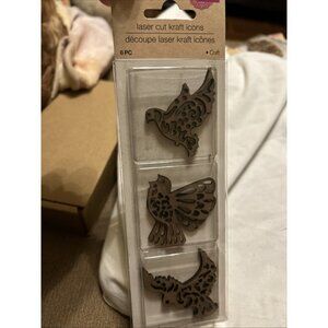 Birds Eagle crafters square laser cut kraft icons 6 piece Sealed Package